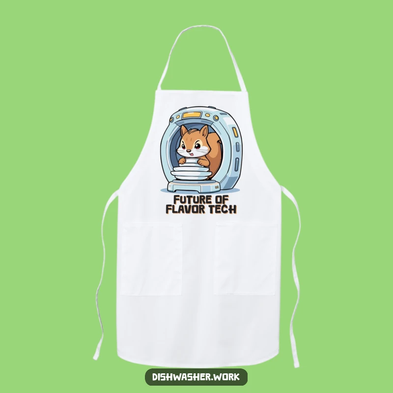 Funny Squirrel Future Apron: Sci-Fi Kitchen Helper, Perfect Gift for Cooks