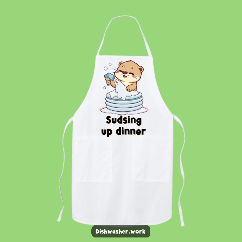 Funny Otter Kitchen Apron: Suds Master Humor, Perfect Gift for Chefs