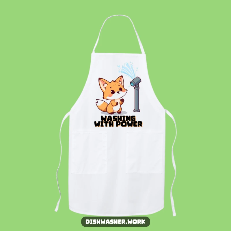 Funny Fox Apron - Curious Water Watcher, Cooking Humor Gift