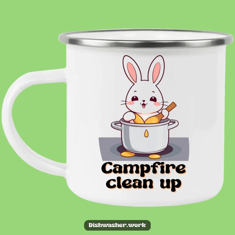 Funny Rabbit Camping Mug: Rugged Humor for Outdoor Cleaning Tasks, Great Funny Gift!