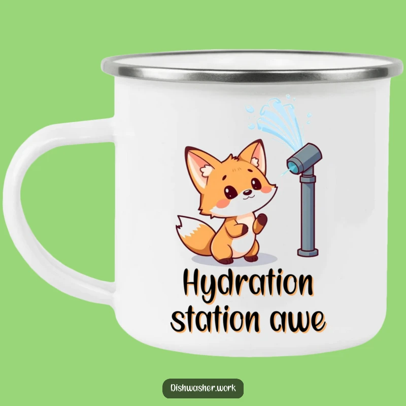 Funny Fox Camping Mug - Curious Water Watcher, Outdoor Humor Gift
