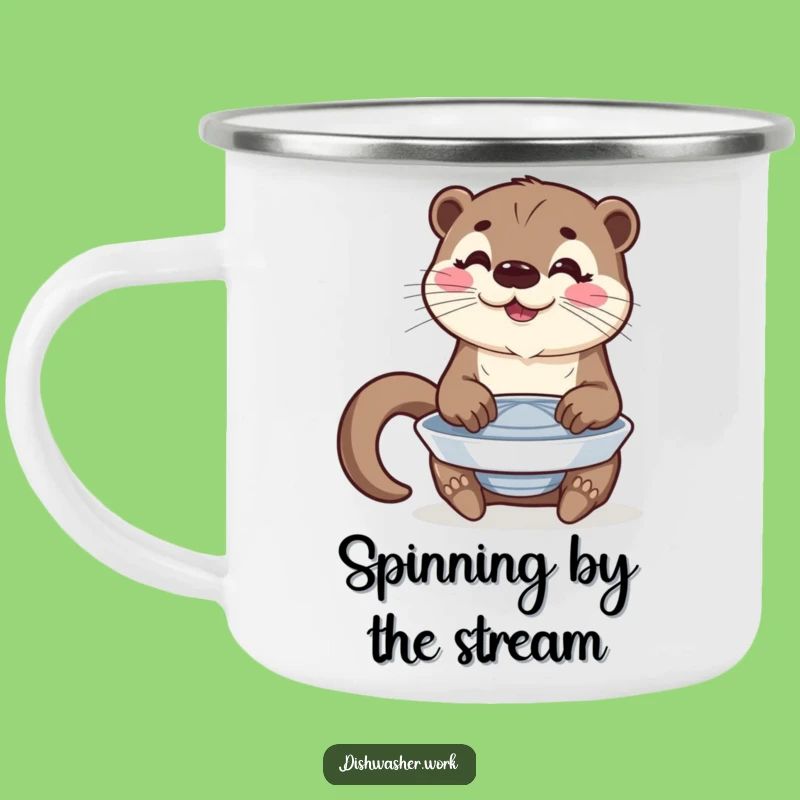 Funny Otter Plate Polishing Camping Mug: Outdoor Performer Gift!