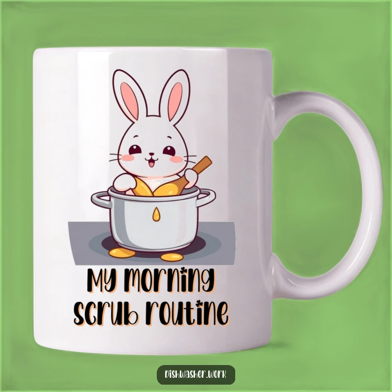 Funny Rabbit Cleaning Pot Mug: Your Perfect 'Clean Freaks' Funny Gift!