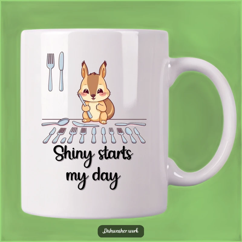 Funny Squirrel Cutlery Mug - Diligent Organizer Humor Gift