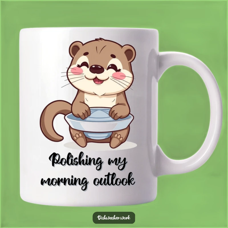 Funny Otter Plate Polishing Mug: Proud Performer Gift!