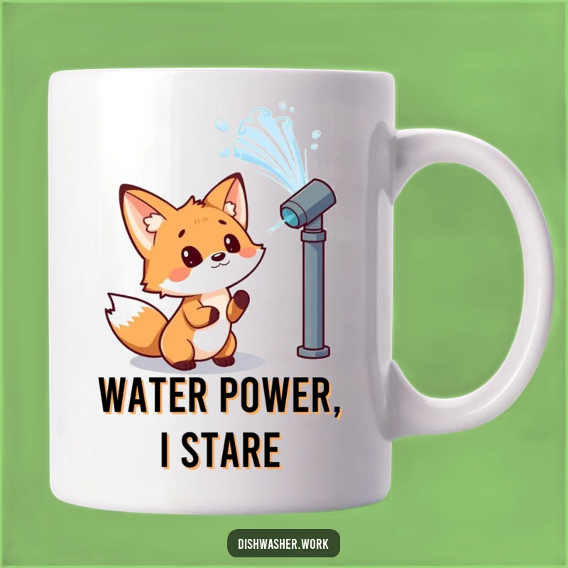 Funny Fox Water Jet Mug - Curious Observation Humor Gift