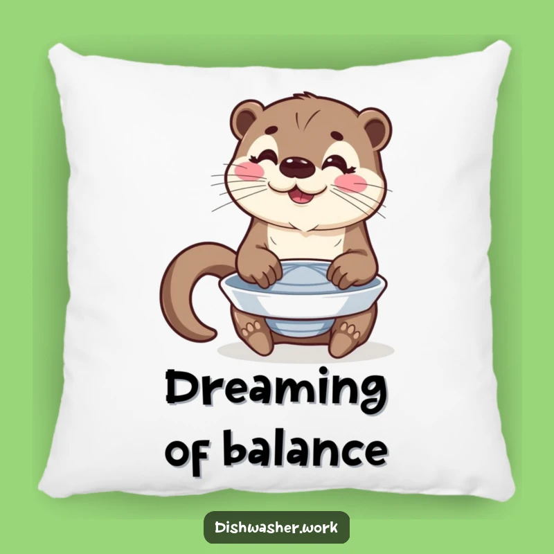 Funny Otter Plate Polishing Pillow: Cozy Performer Gift!