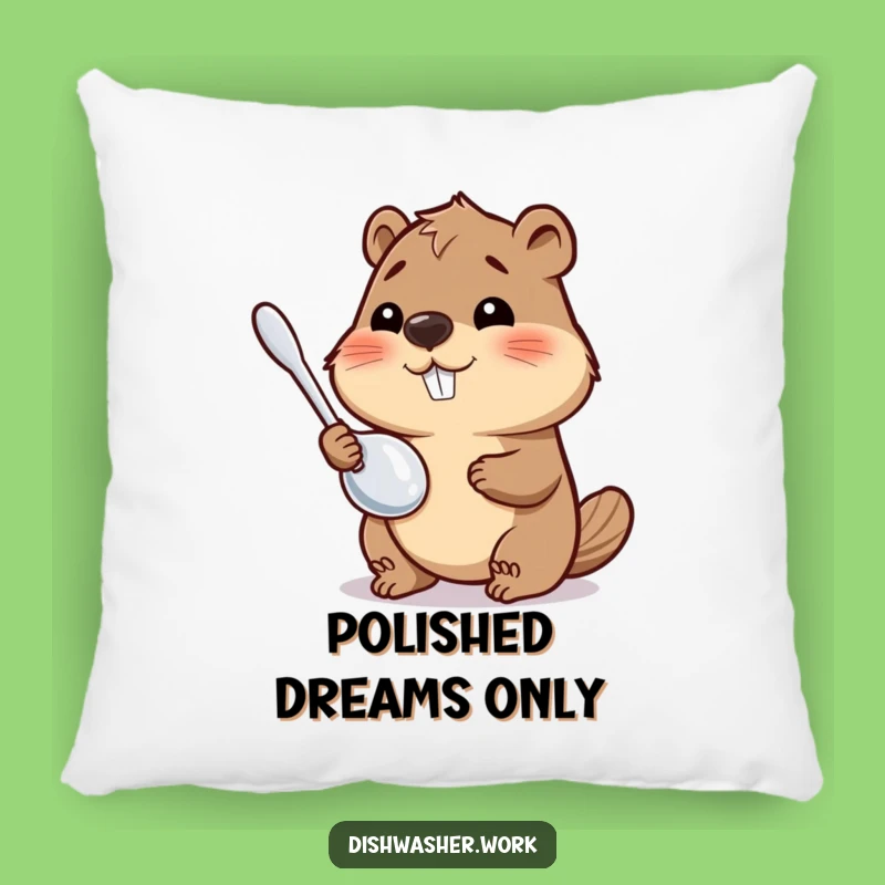 Funny Beaver Accent Pillow: Polished Comfort, Perfect Humorous Decor Gift
