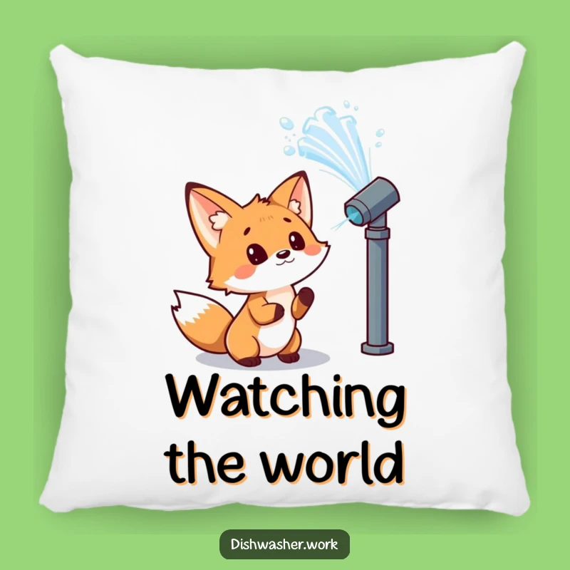 Funny Fox Pillow - Cozy Water Wonder, Comfort Humor Gift