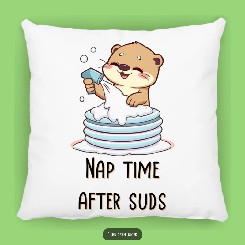 Funny Otter Accent Pillow: Sudsy Clean Comfort, Perfect Humorous Decor Gift