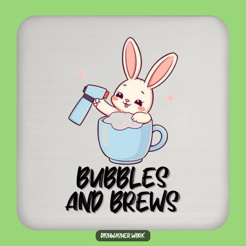 Funny Rabbit Coaster - Playful Foam Art, Surface Protection Humor Gift