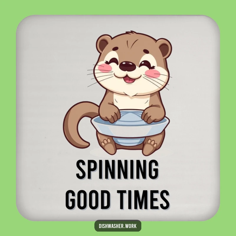 Funny Otter Plate Polishing Coaster Set: Performer's Table Gift!