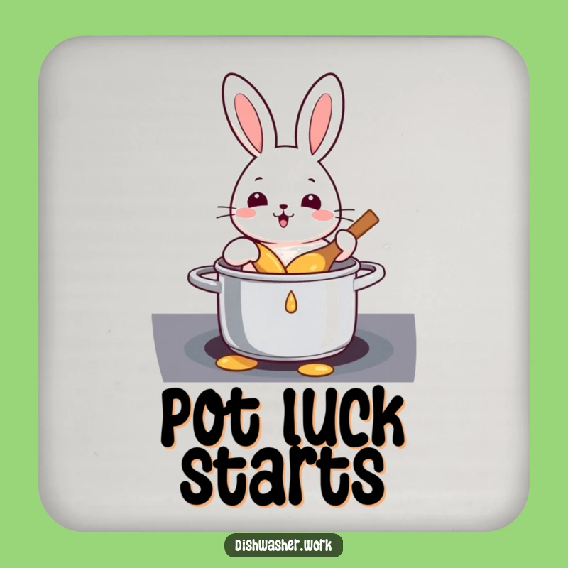 Funny Rabbit Coaster Set: Protect Surfaces with Humor, Perfect Funny Gift!