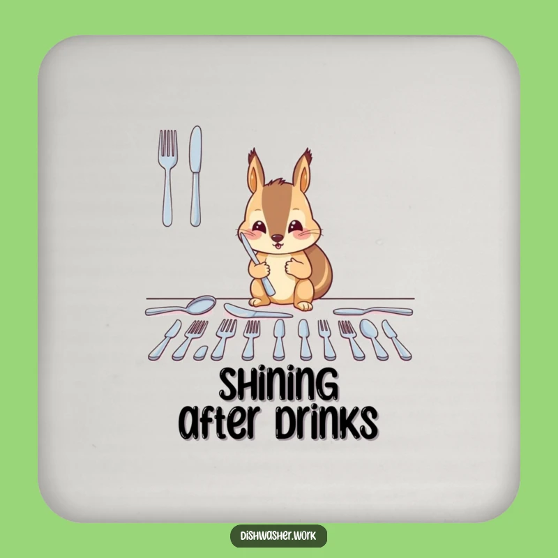 Funny Squirrel Coaster - Diligent Cutlery Art, Surface Humor Gift