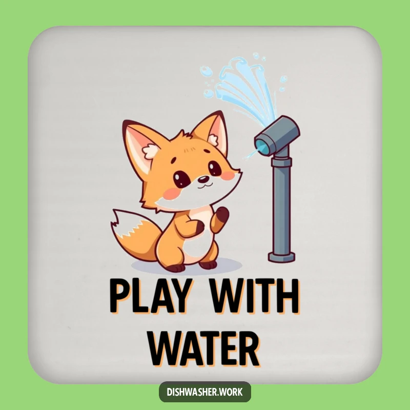 Funny Fox Coaster - Curious Water Art, Surface Humor Gift