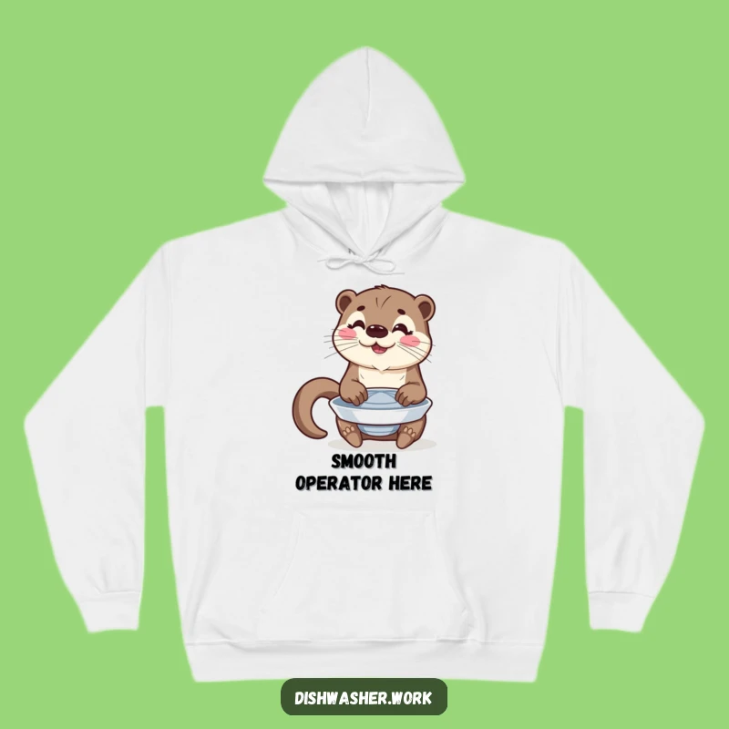 Cozy Funny Otter Plate Polishing Hoodie: Warm Performance Gift!