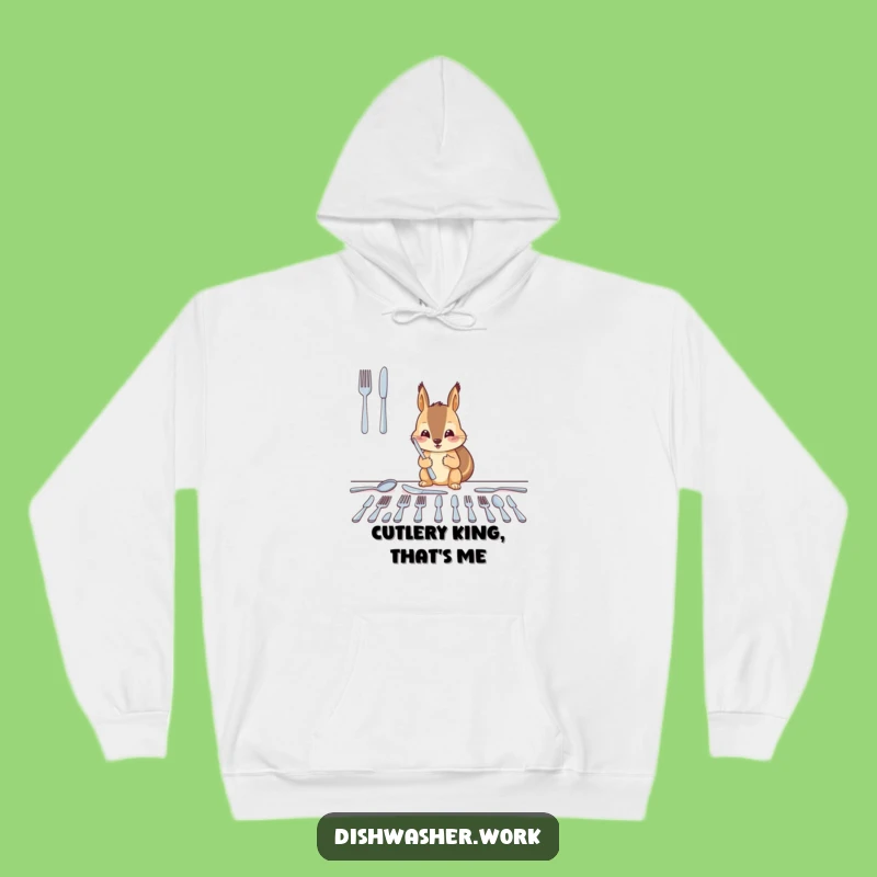 Funny Squirrel Hoodie - Cozy Cutlery Arranger Sweatshirt, Diligent Humor Gift