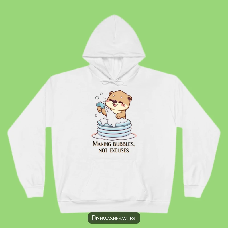Cozy Funny Otter Hoodie: Sudsy Chore Comfort, Perfect Humorous Gift