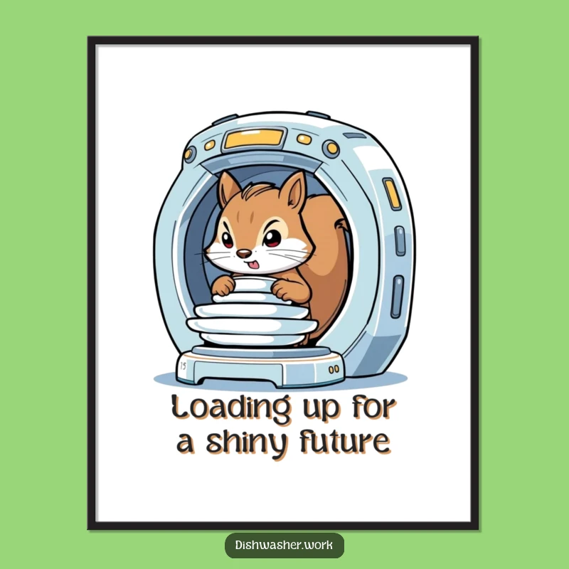 Funny Free Printable Wall Art: Squirrel Loading Future Machine - Downloadable Art!