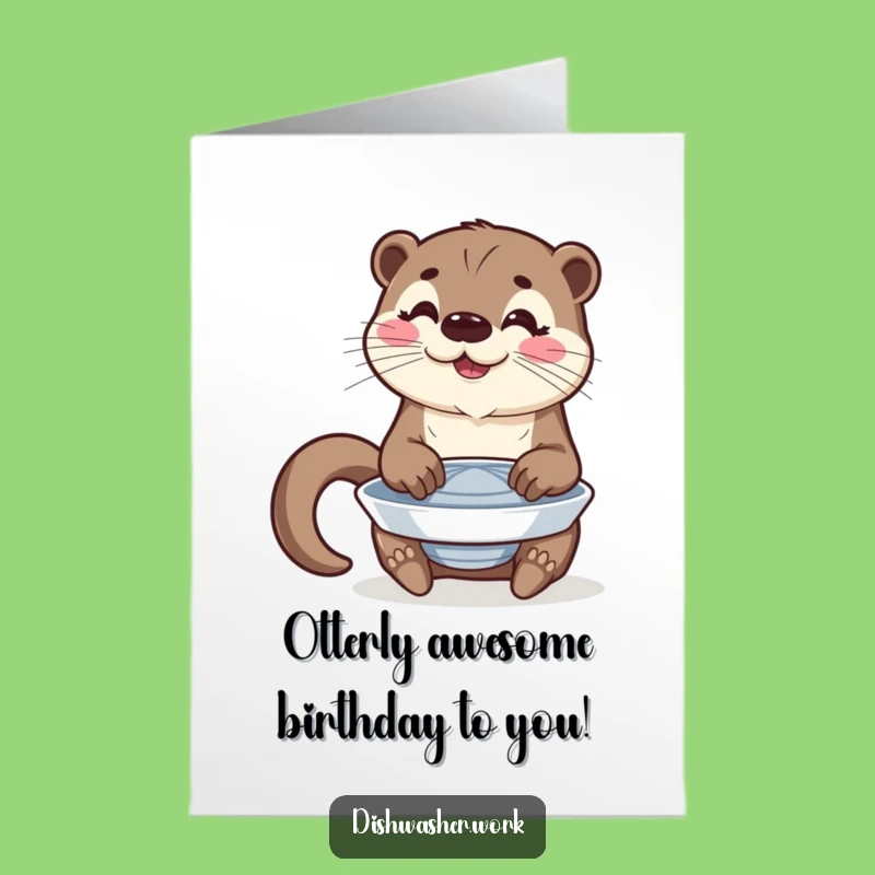 Hilarious Free Printable Birthday Card: Proud Otter Juggler, Fun Downloadable