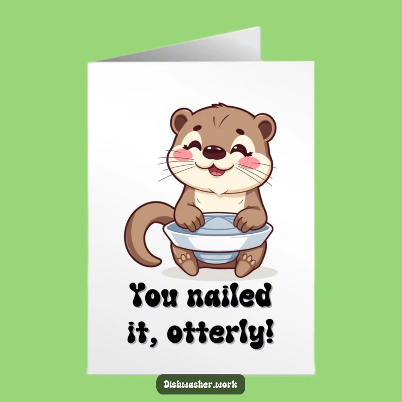 Triumph Free Printable Congrats Card: Otter's Perfect Spin, Downloadable Art