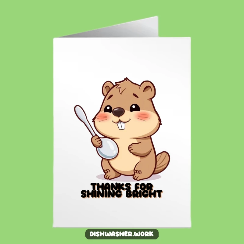 Free Printable Thank You Card: Beaver's Gleam - Humorous Gratitude!