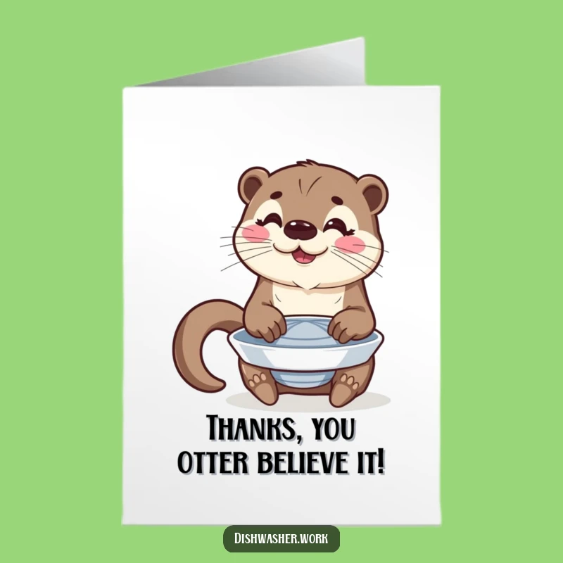 Appreciative Free Printable Thank You Card: Otter's Polished Act, Grateful