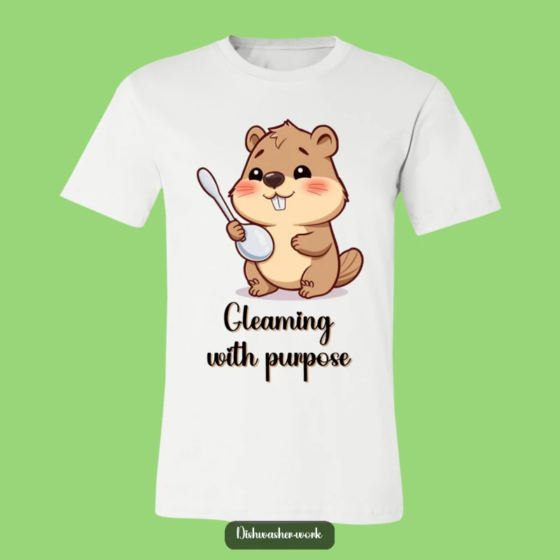 Funny Beaver Polish T-Shirt: Gleaming Utensil Action, Hilarious Gift Apparel