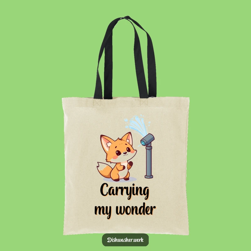 Funny Fox Tote Bag - Curious Water Explorer, Stylish Humor Gift