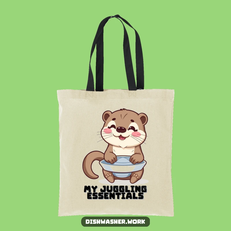 Funny Otter Plate Polishing Tote Bag: Performer's Carry-All!
