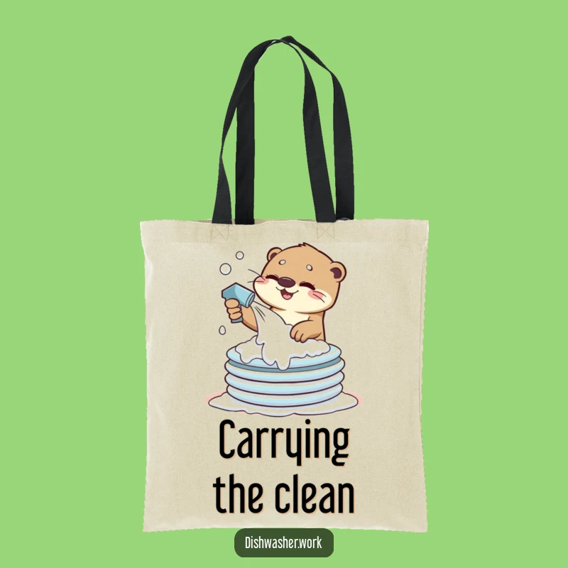 Funny Otter Tote Bag: Sudsy Mess Carrier, Chic Humorous Gift Bag
